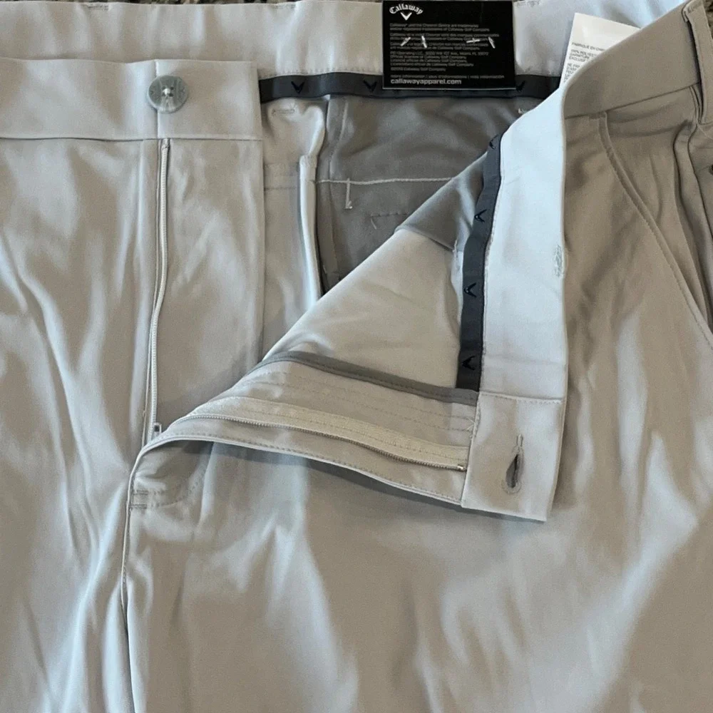 NWT Callaway High Rise Opti Dr Performance Golf Pants Mens‎ 40x30 Gray Stretch